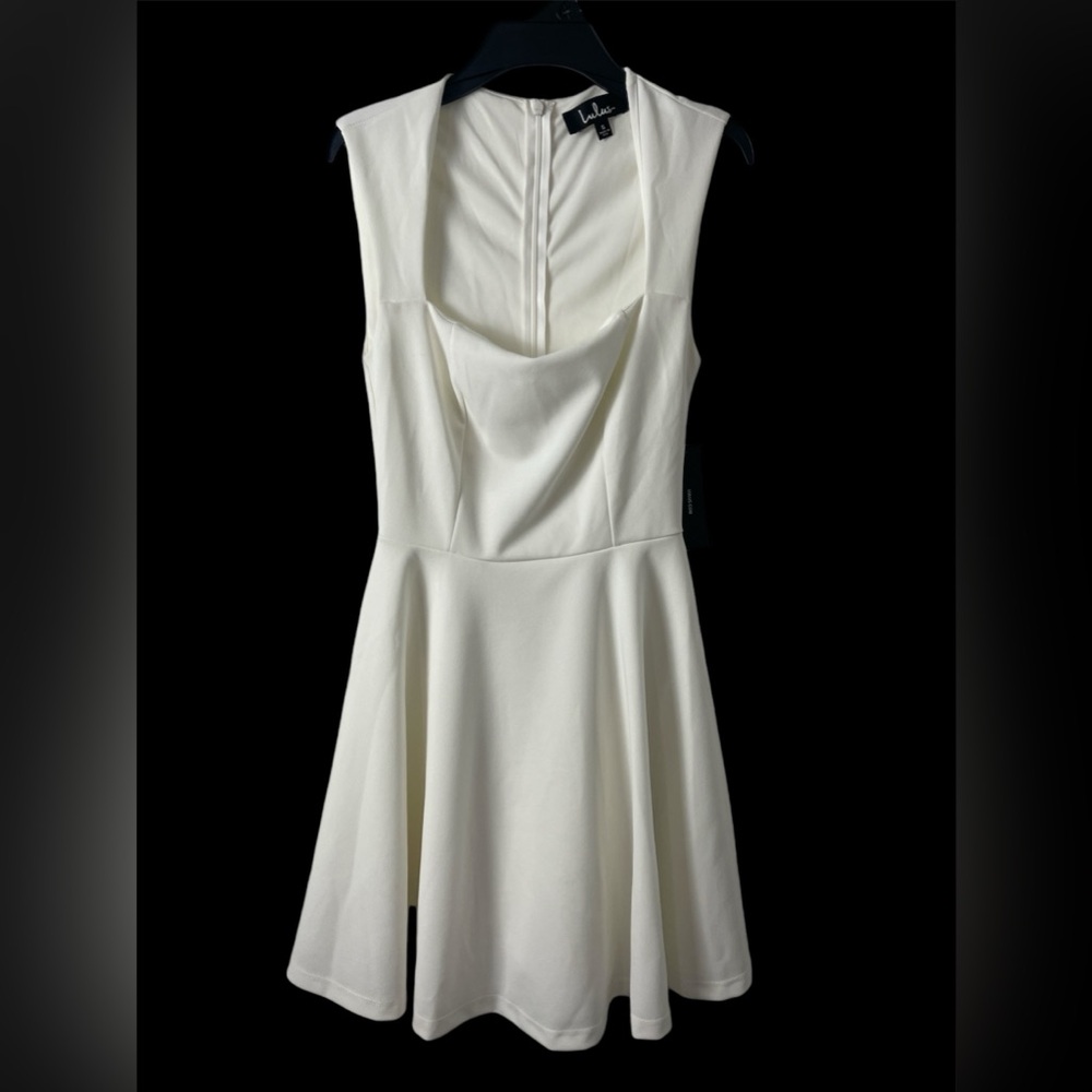 Lulus Off-white Square Neck Sleeveless Dress Size Small